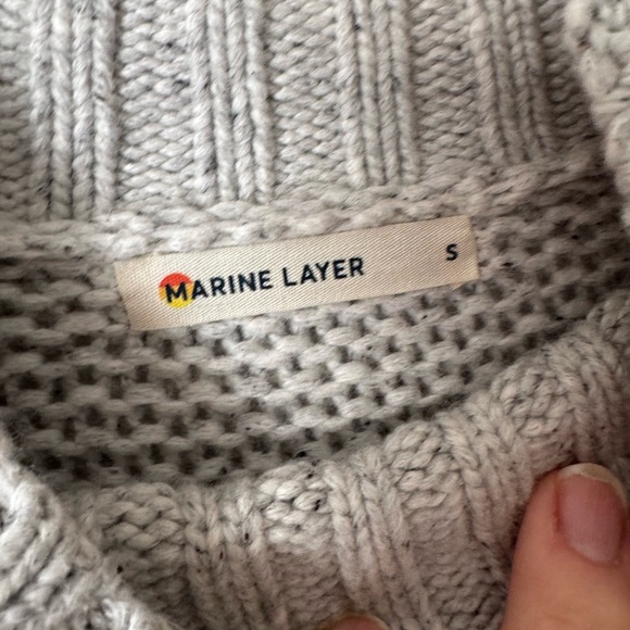 Marine Layer Mock Neck Sweater S Grey Cotton Wool Blend Knit - Picture 3 of 6